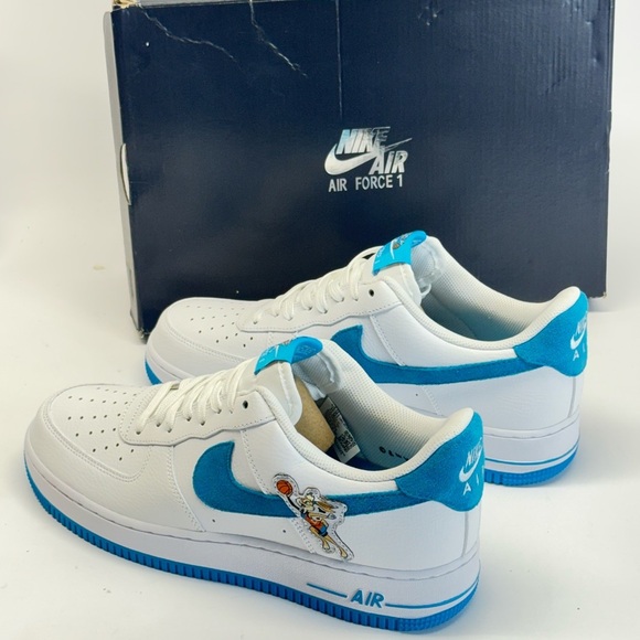 NEW Nike Air Force 1 Low Hare space jams white blue mens 9 - Picture 2 of 7